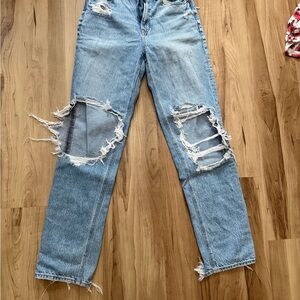American Eagle Outfitters Light Blue Distressed Jeans